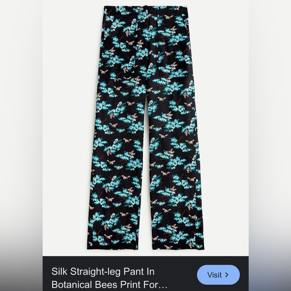 J crew women’s design pattern silk bottoms - Picture 8 of 8